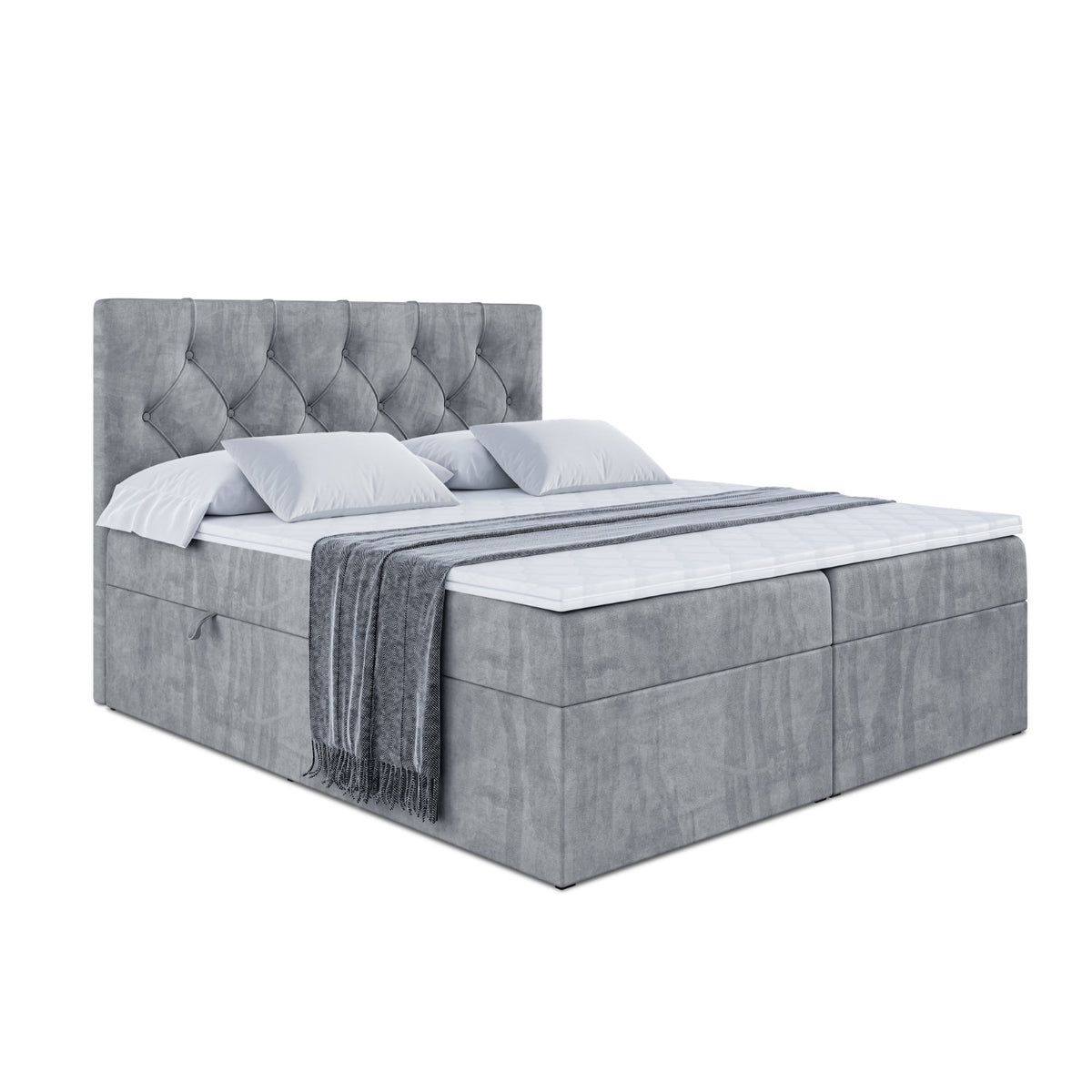 Łóżko boxspring MIRAGE welur, Szary - Casablanca 2314 / 120x200 cm / H4