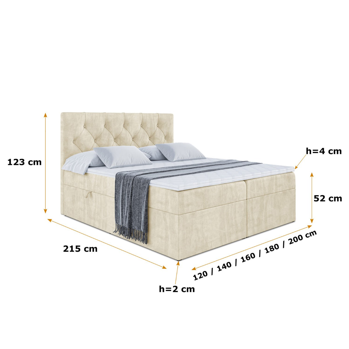 Łóżko boxspring MIRAGE welur