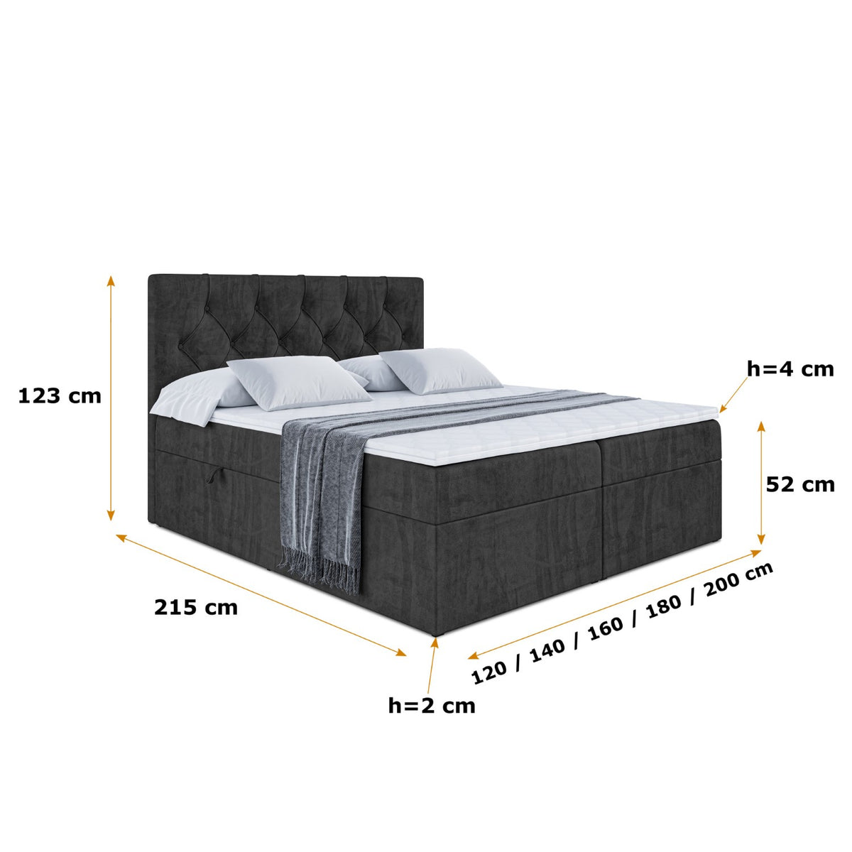 Łóżko boxspring MIRAGE welur