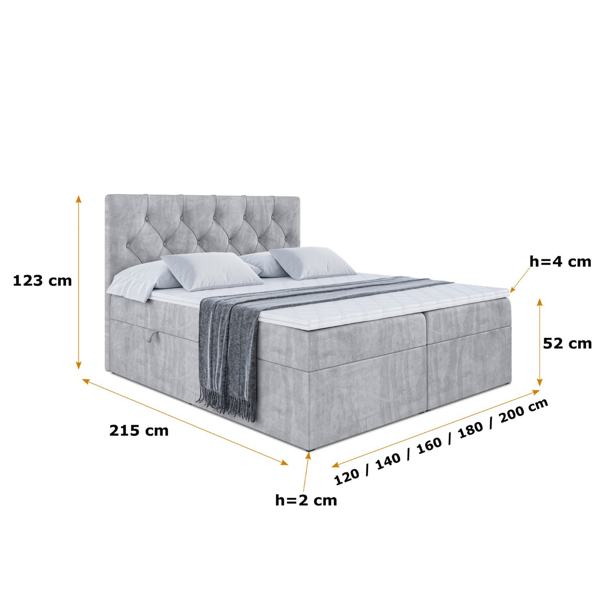Łóżko boxspring MIRAGE welur