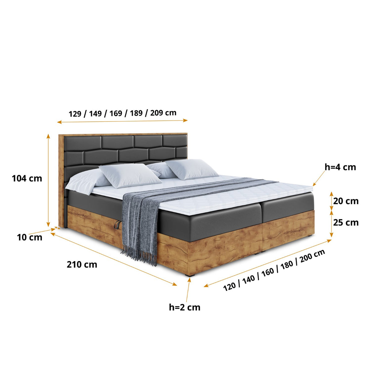 Łóżko boxspring LOLLI 8 ekoskóra