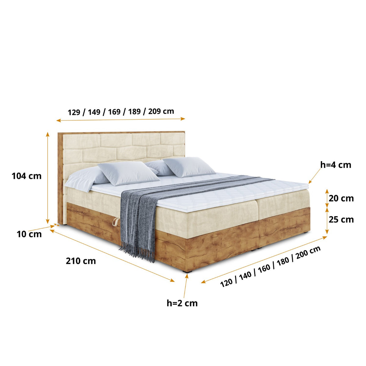 Łóżko boxspring LOLLI 8 welur