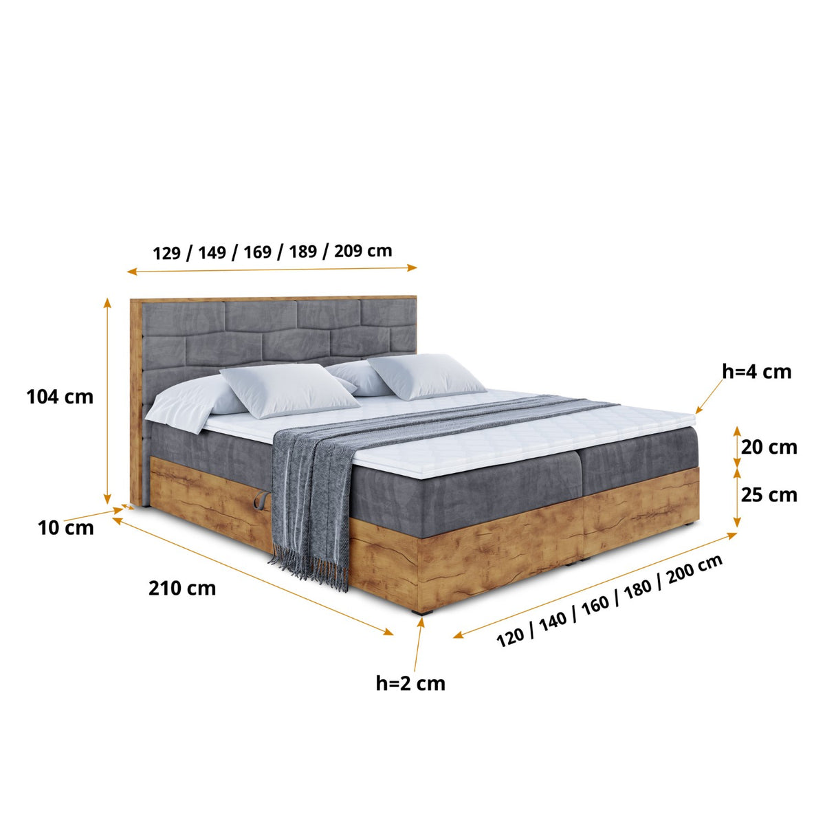 Łóżko boxspring LOLLI 8 welur