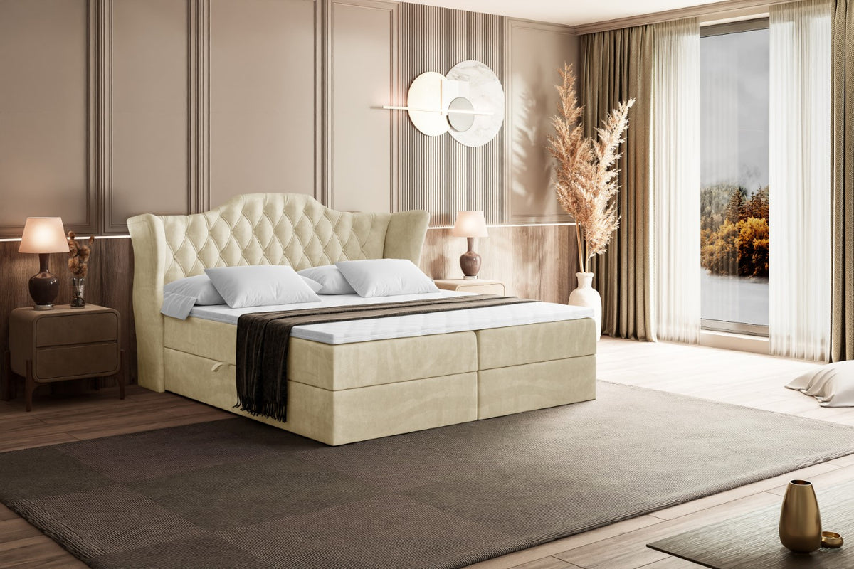 Łóżko boxspring VILA welur