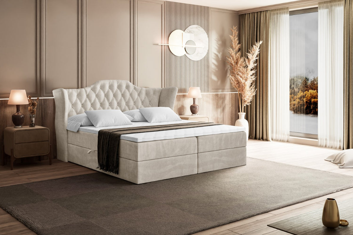 Łóżko boxspring VILA welur