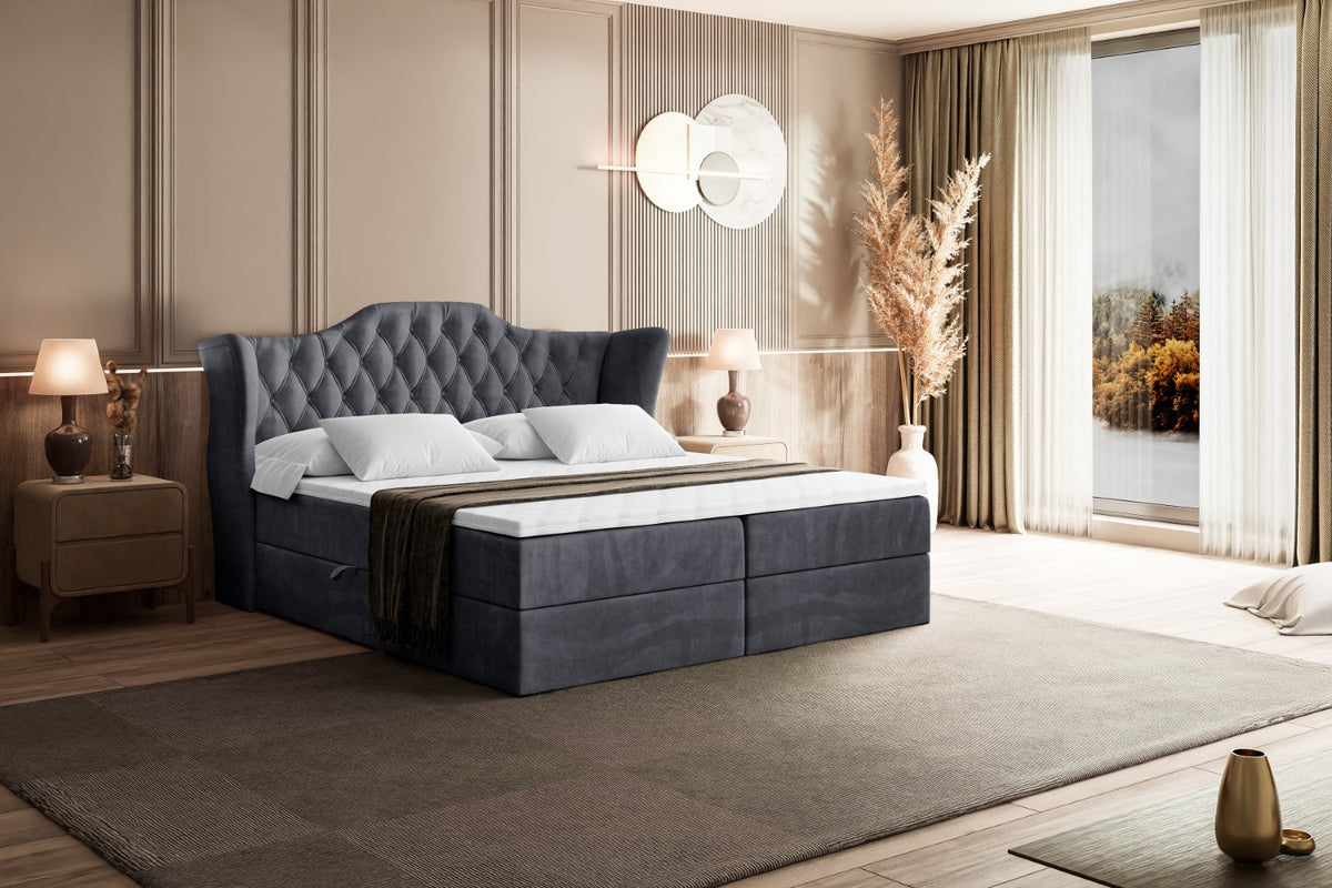 Łóżko boxspring VILA welur