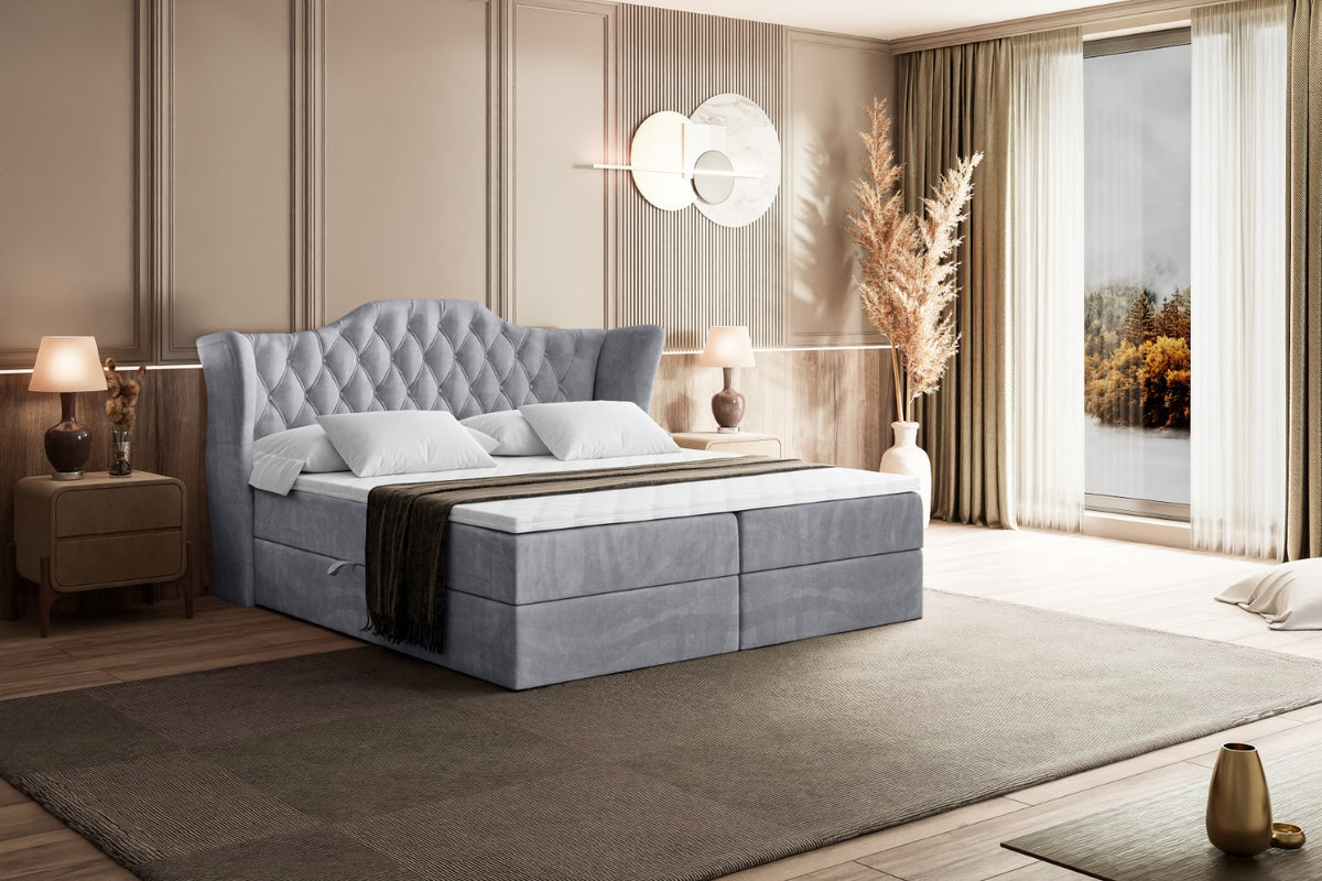 Łóżko boxspring VILA welur
