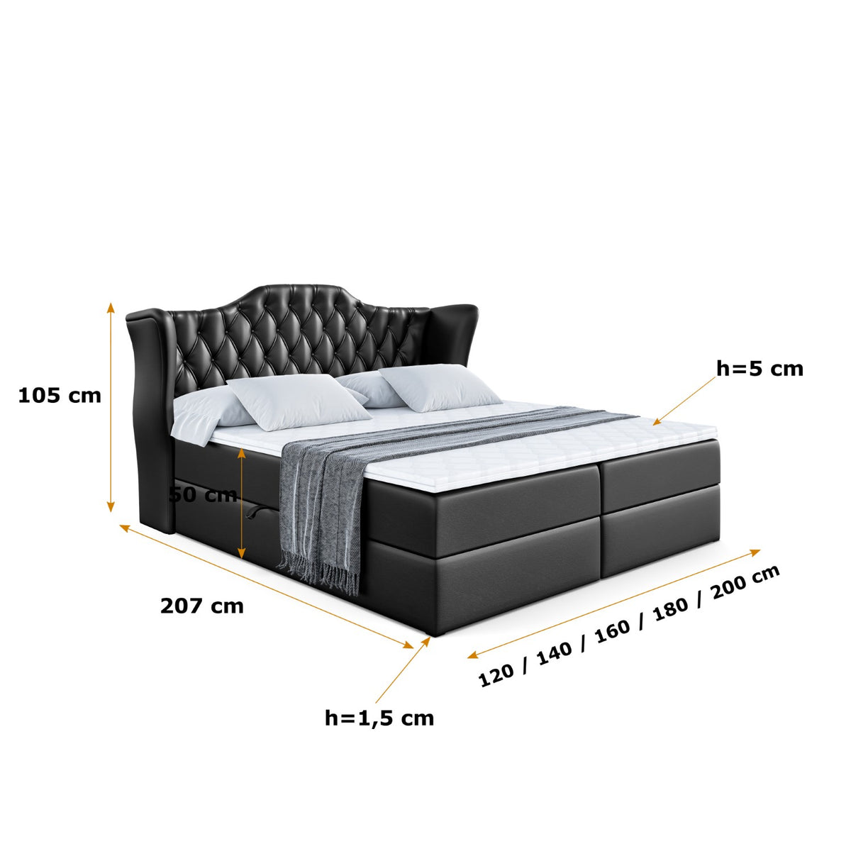 Łóżko boxspring VILA ekoskóra