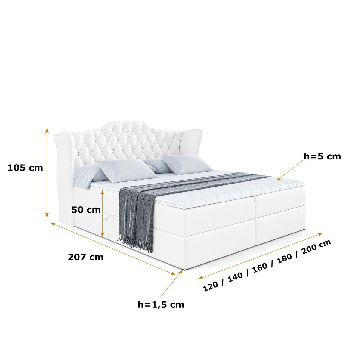 Łóżko boxspring VILA ekoskóra