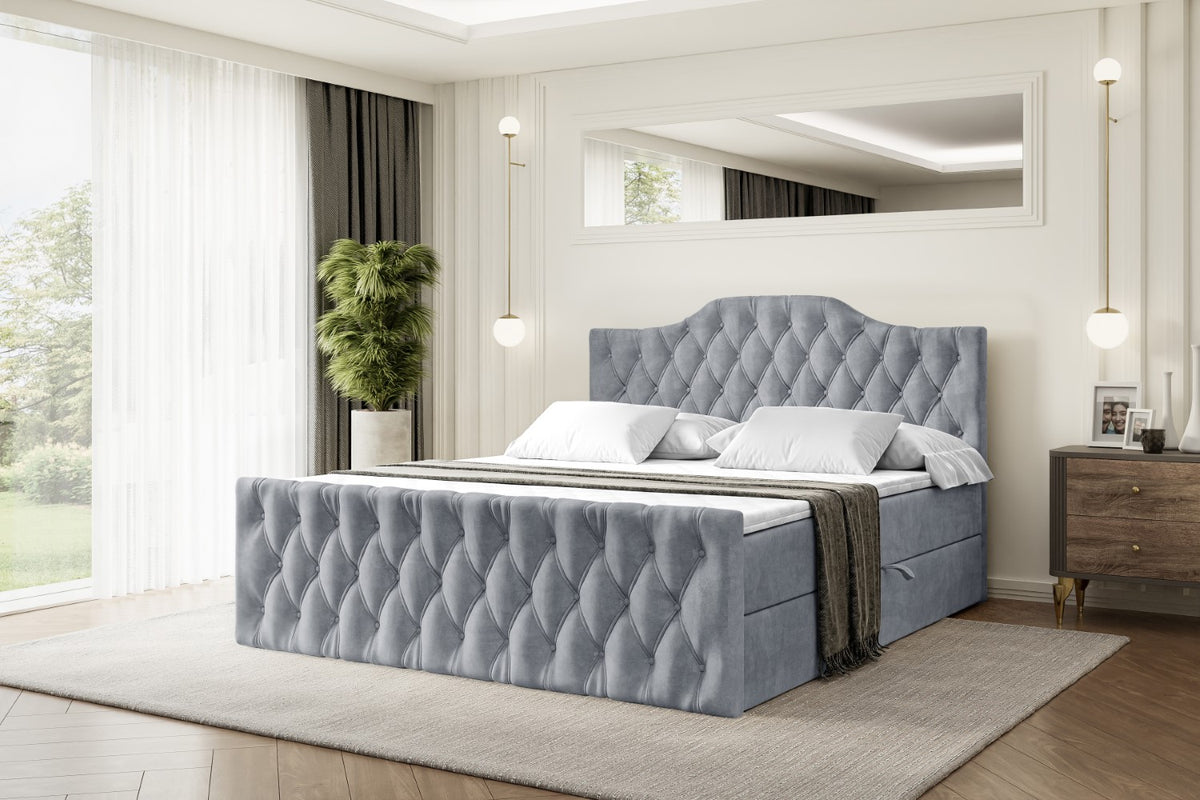 Łóżko boxspring VILA-1-Z welur