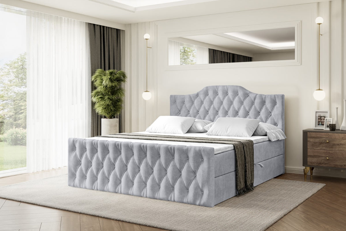 Łóżko boxspring VILA-1-Z welur