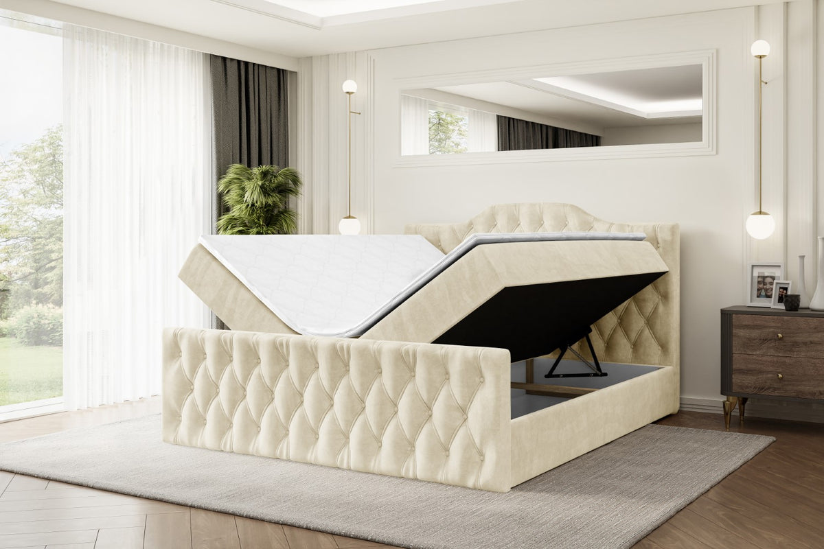 Łóżko boxspring VILA-1-Z welur