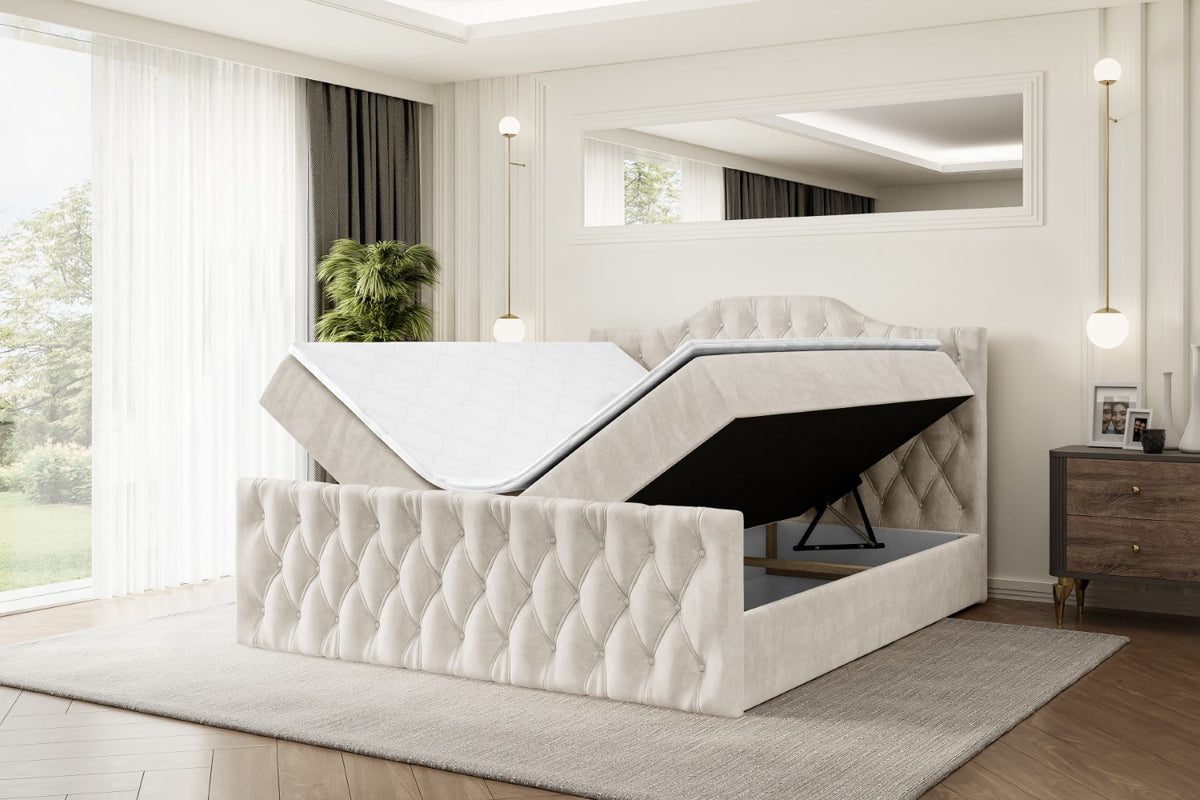 Łóżko boxspring VILA-1-Z welur
