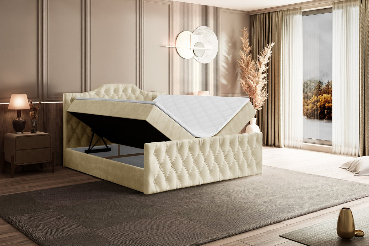 Łóżko boxspring VILA-1-Z welur