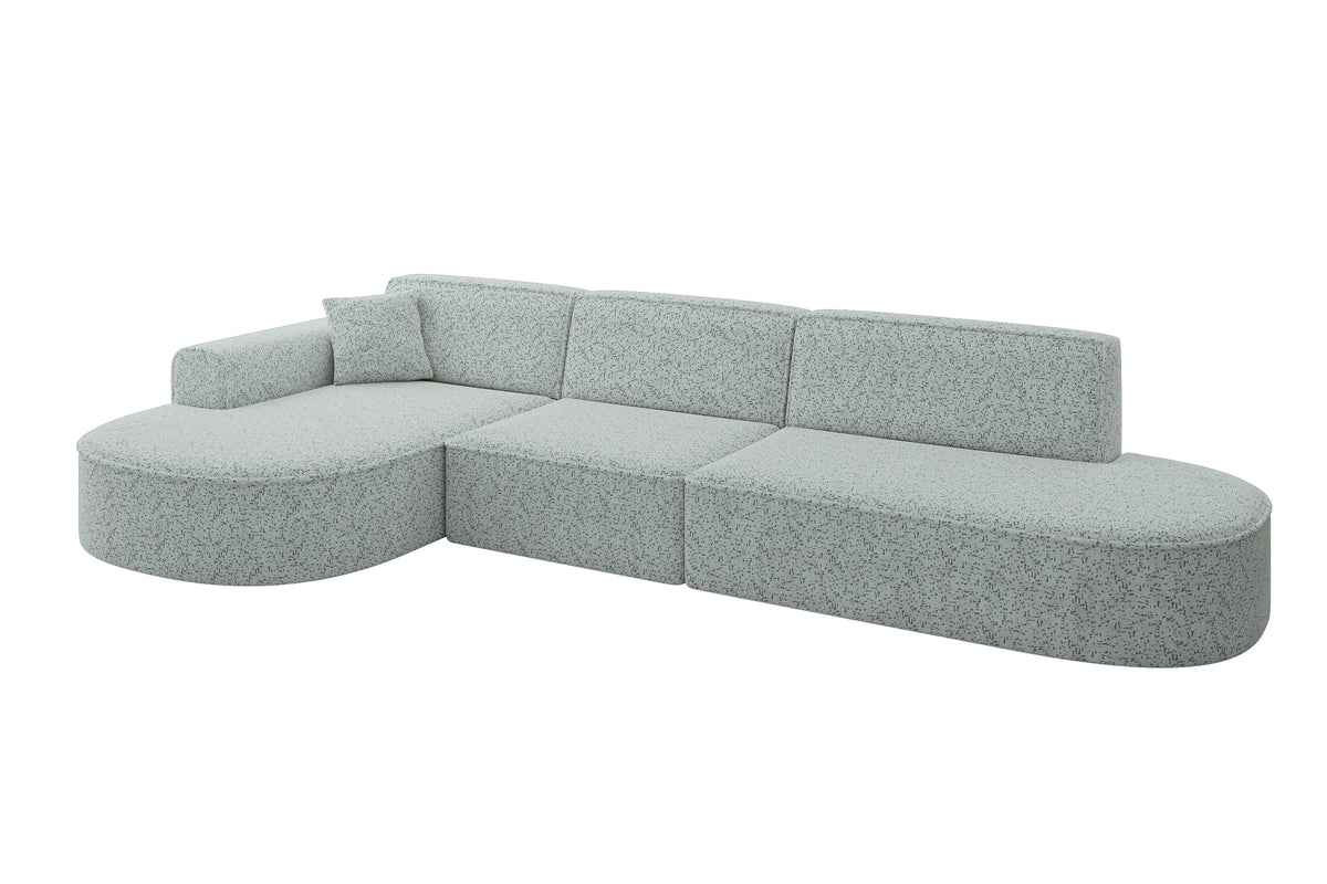 Ecksofa MARI-L2 Chenille, Grün - Bosco 37 / Ottomane Links / Ohne Schlaffunktion