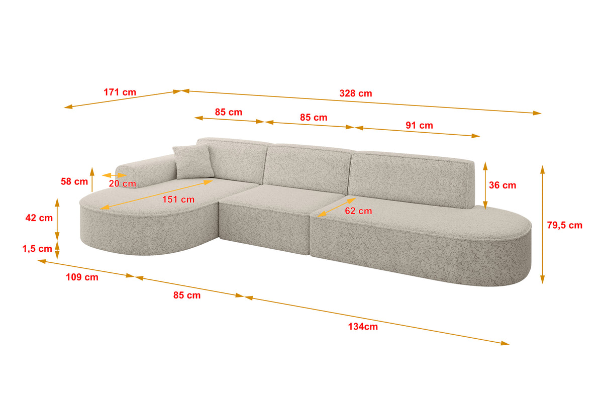 Ecksofa MARI-L2 Chenille