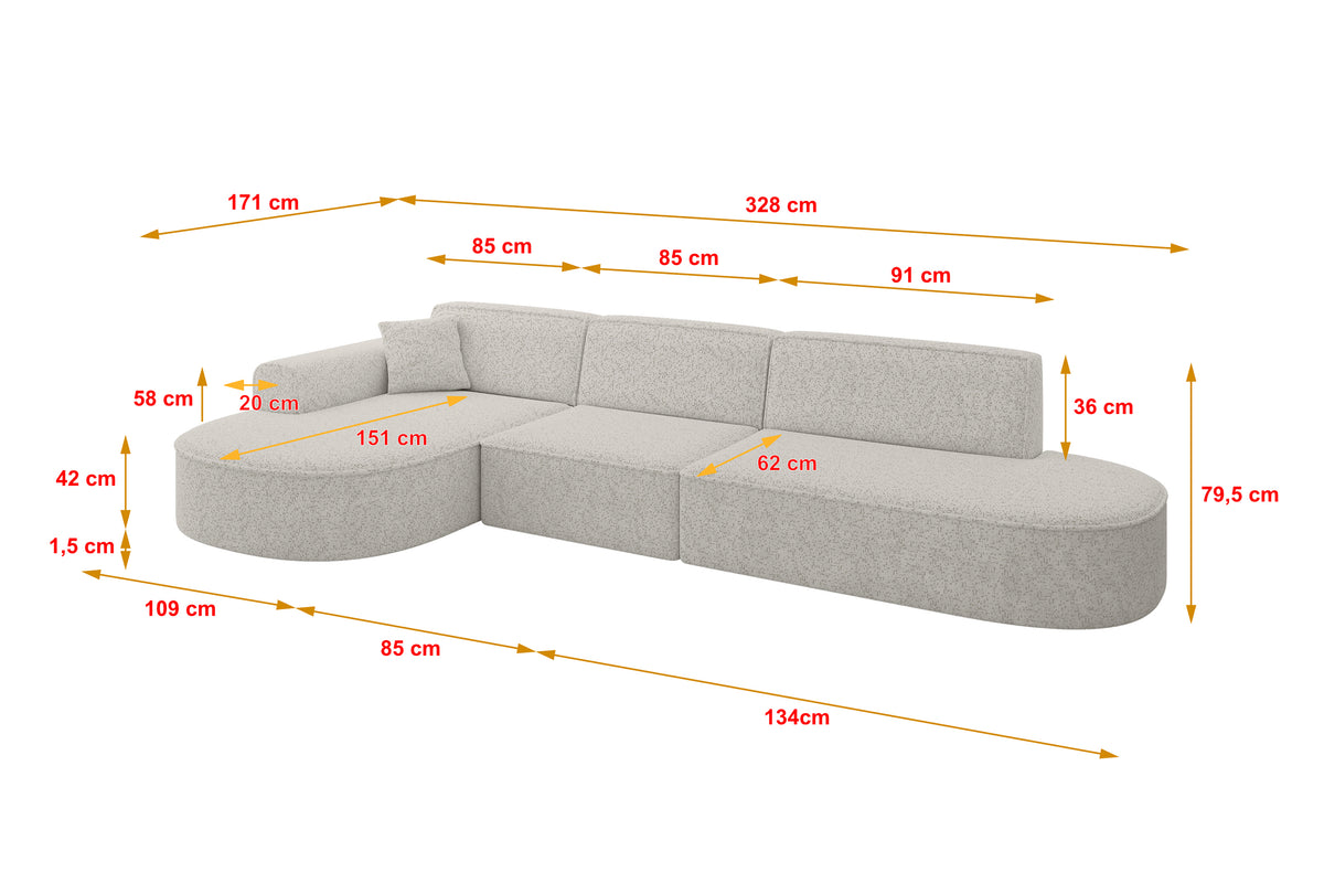 Ecksofa MARI-L2 Chenille
