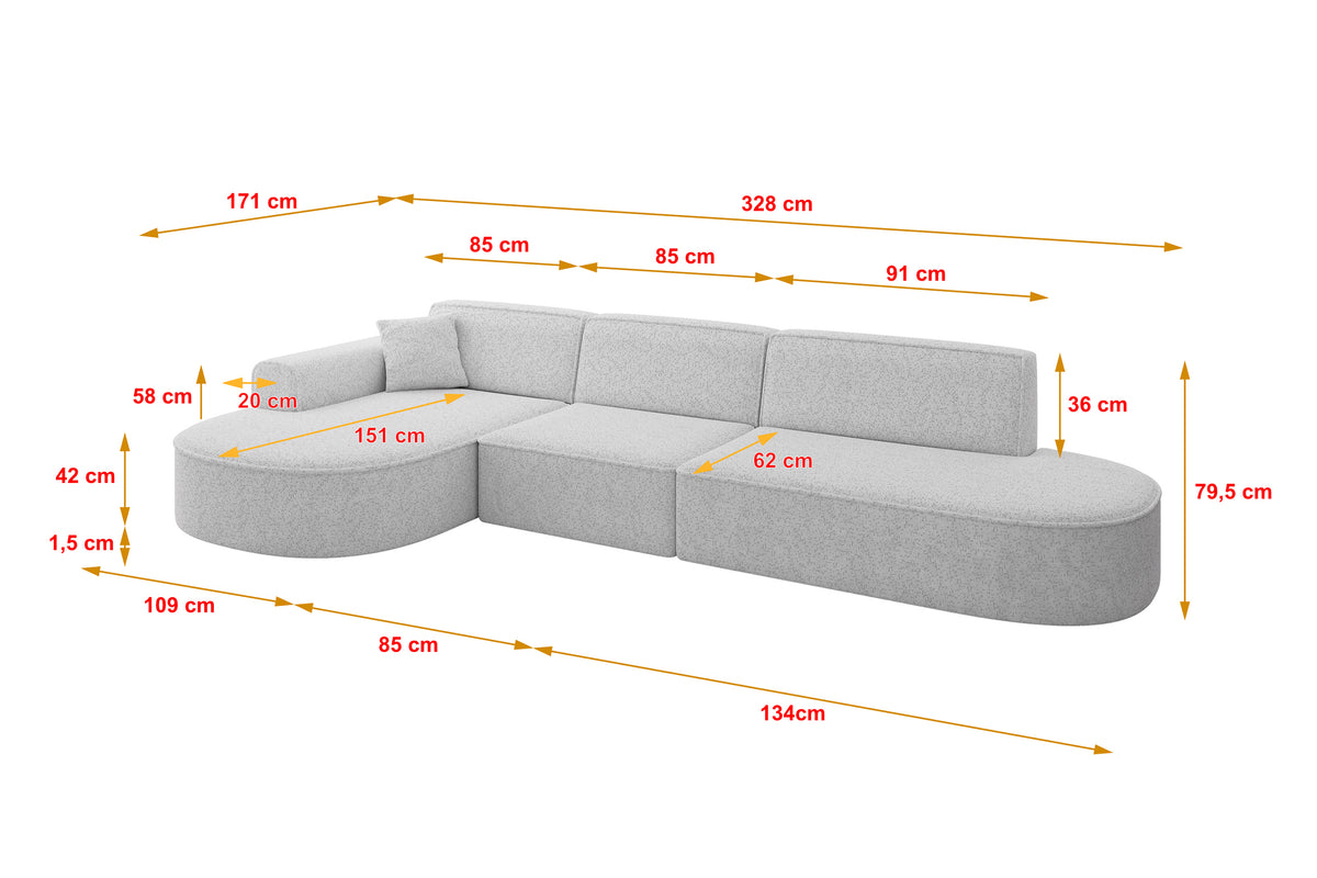 Ecksofa MARI-L2 Chenille
