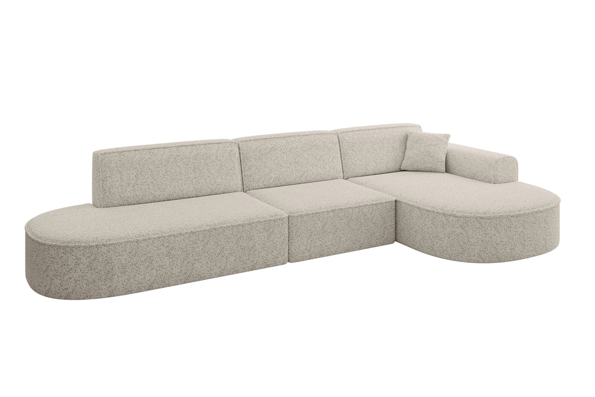 Ecksofa MARI-L2 Chenille, Beige - Bosco 08 / Ottomane Rechts / Ohne Schlaffunktion