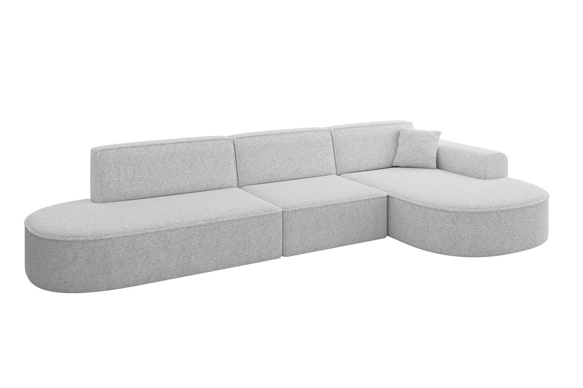Ecksofa MARI-L2 Chenille, Grau - Bosco 80 / Ottomane Rechts / Ohne Schlaffunktion