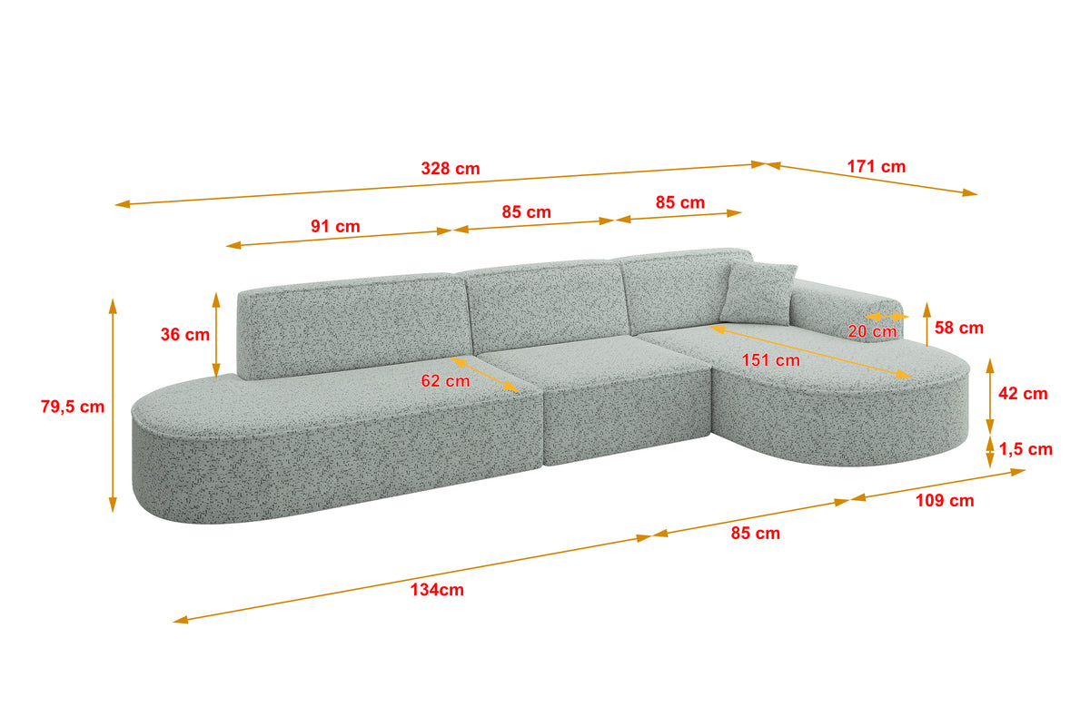 Ecksofa MARI-L2 Chenille