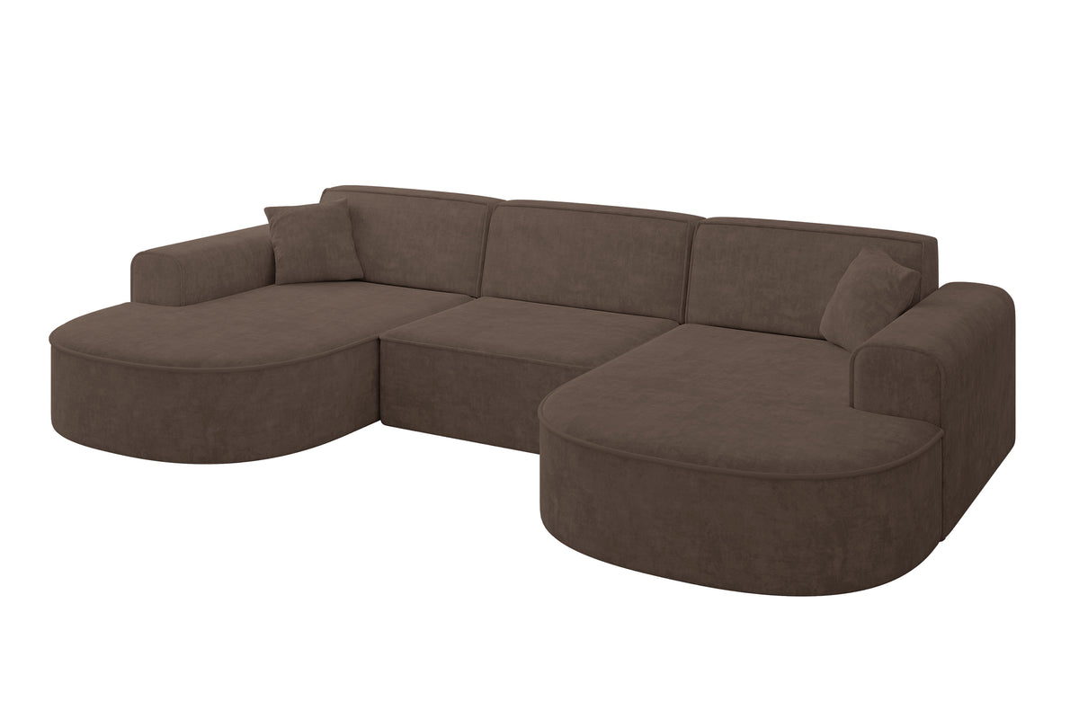 Wohnlandschaft MARI-U1 Samt, Braun - Dream Velvet 202.37 / U-Form / Ohne Schlaffunktion