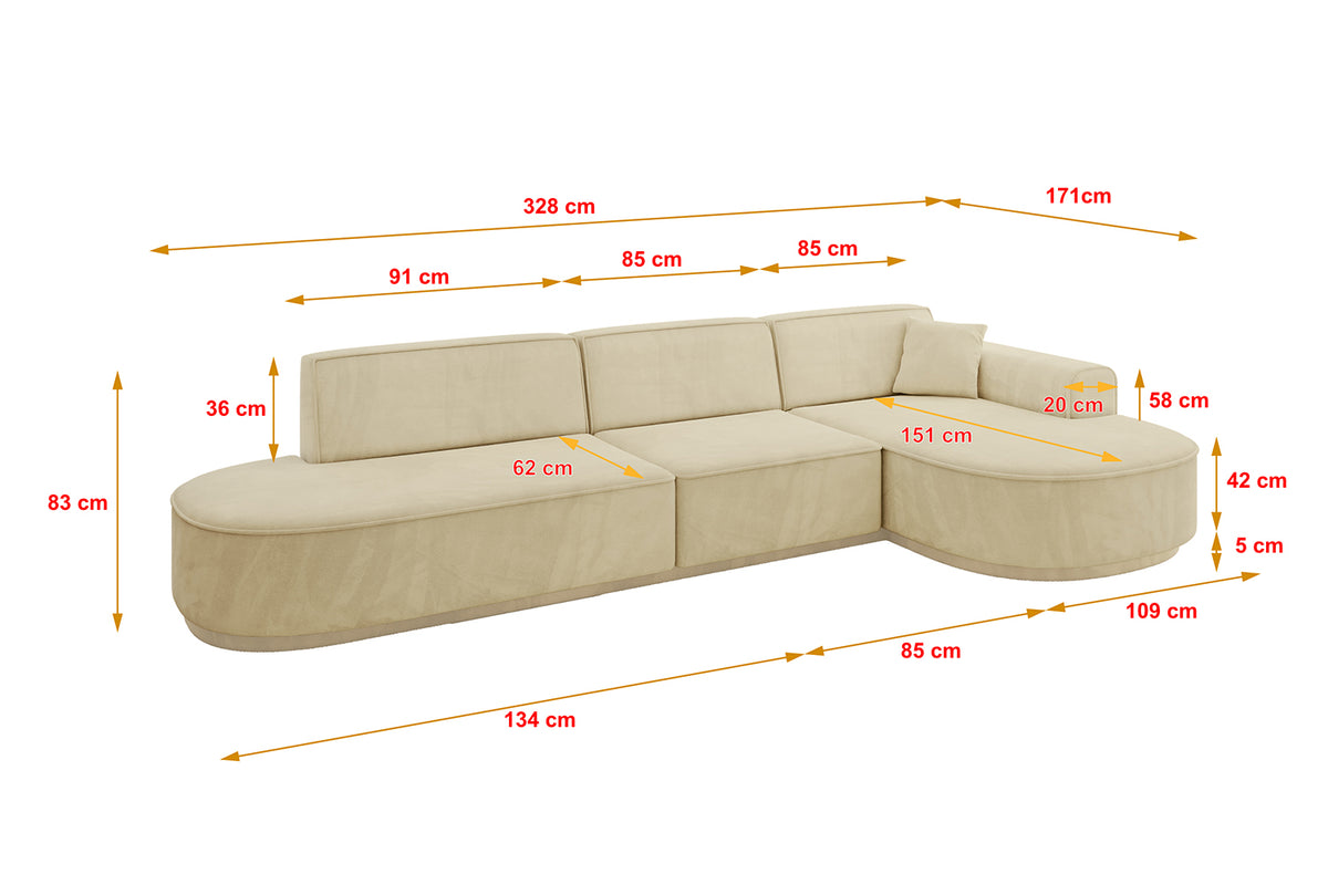 Narożnik MARI-L2-v3 welur