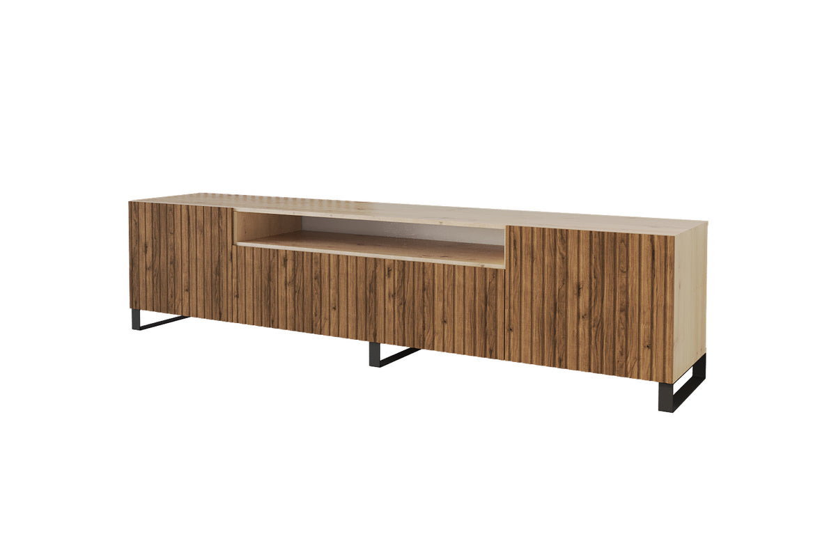 Szafka RTV KITO otwarta, Dąb Artisan/Katania / 200 cm / Stojący