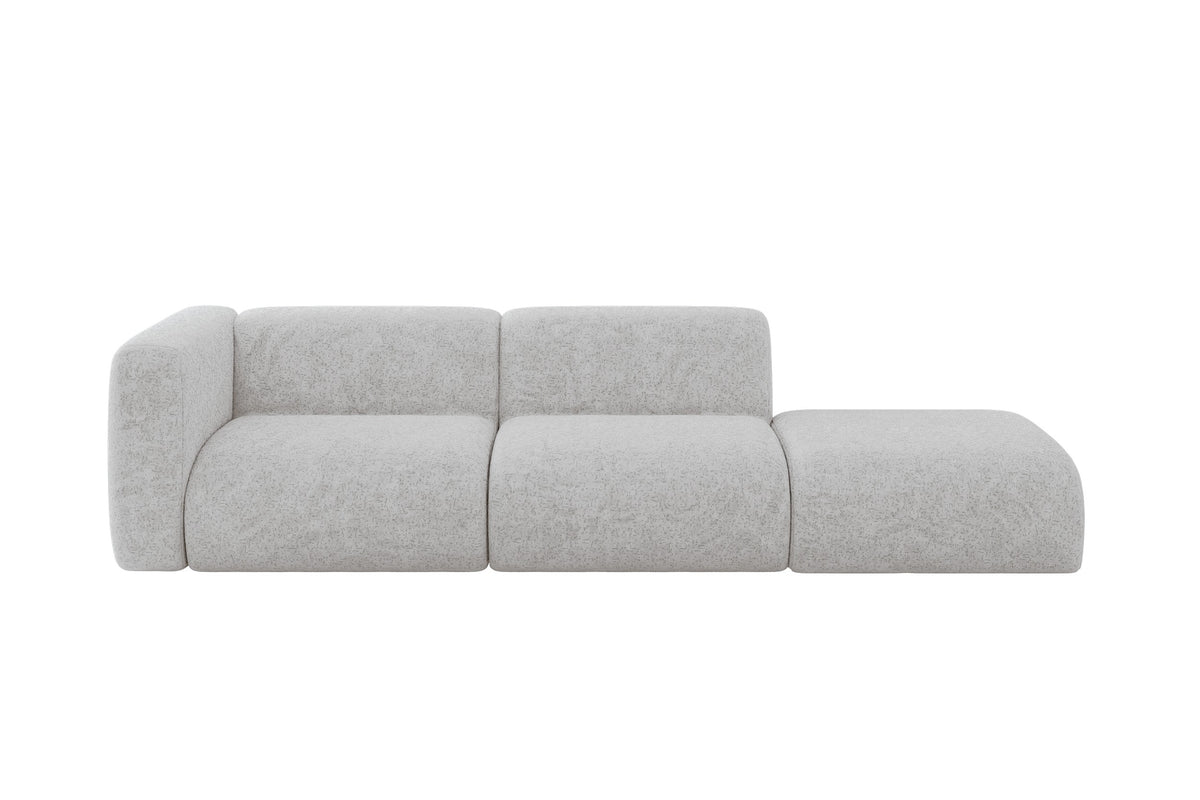 Sofa MIRA-S3 Chenille, Grau - Bosco 80 / Linksseitig