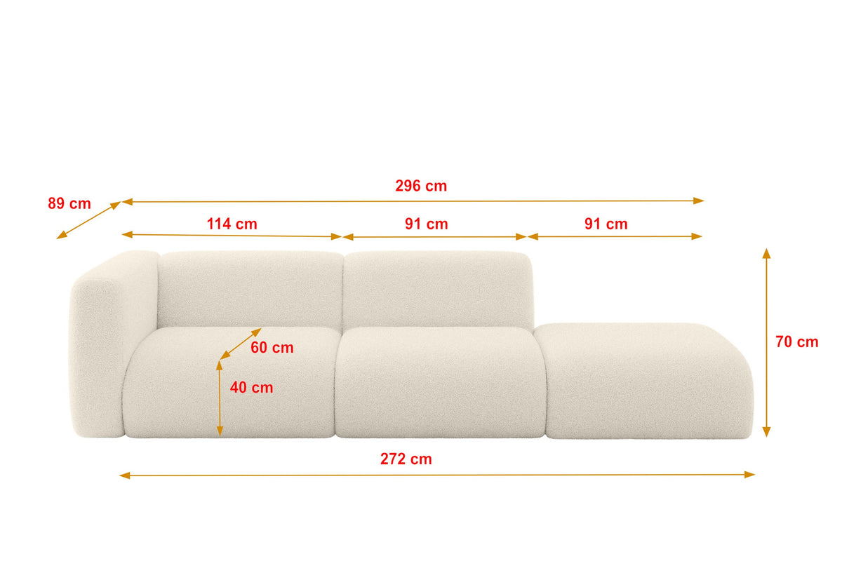 Kanapa MIRA-S3 Bouclé