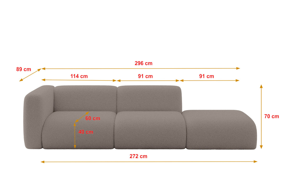 Kanapa MIRA-S3 Bouclé