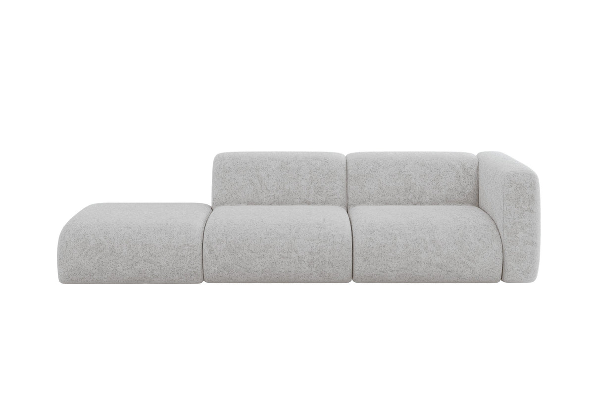 Sofa MIRA-S3 Chenille, Grau - Bosco 80 / Rechtsseitig