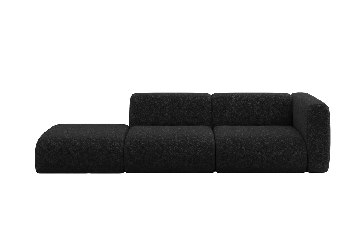 Sofa MIRA-S3 Chenille, Schwarz - Bosco 99 / Rechtsseitig