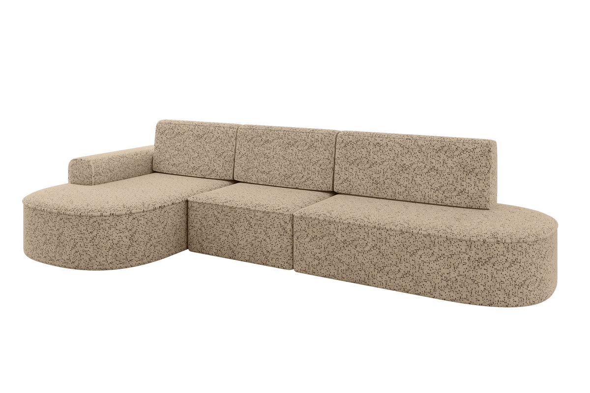 Ecksofa MARI-L2 Chenille, Braun - Bosco 17 / Ottomane Links / Mit Schlaffunktion