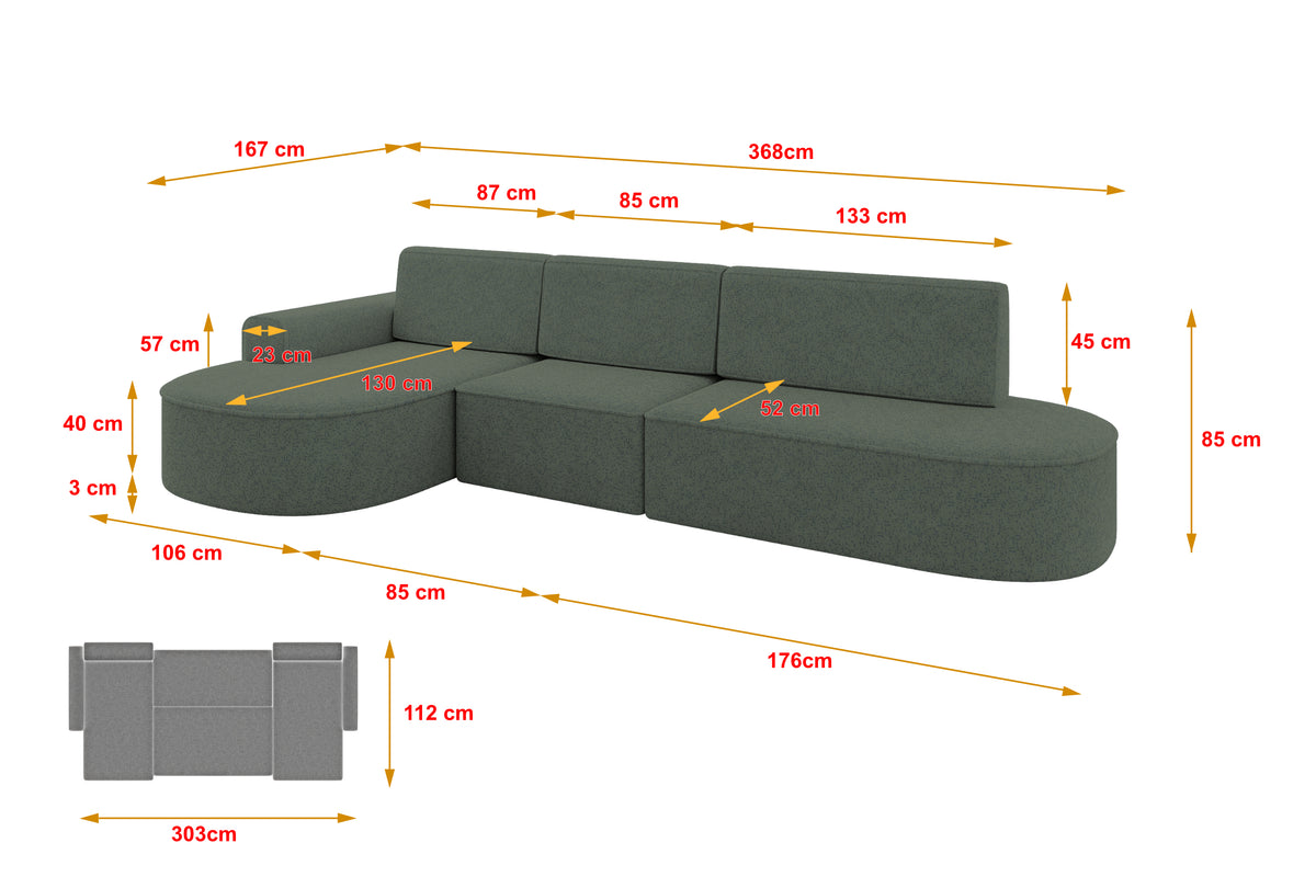 Ecksofa MARI-L2 Chenille