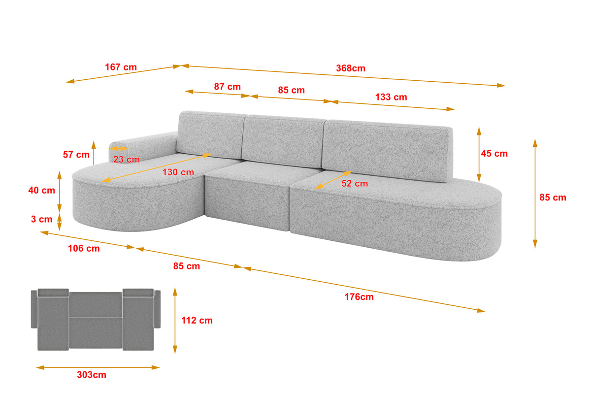 Ecksofa MARI-L2 Chenille