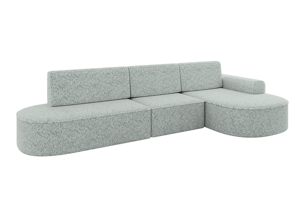 Ecksofa MARI-L2 Chenille, Grün - Bosco 37 / Ottomane Rechts / Mit Schlaffunktion