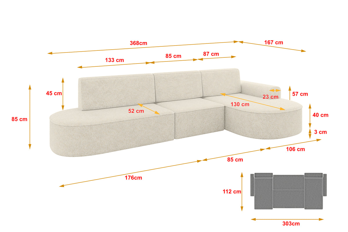 Ecksofa MARI-L2 Chenille