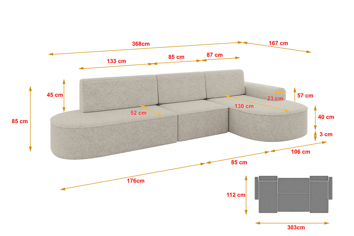 Ecksofa MARI-L2 Chenille