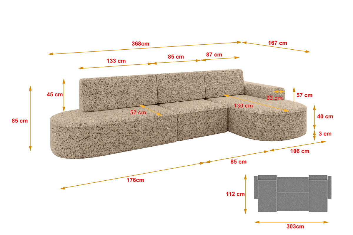 Ecksofa MARI-L2 Chenille