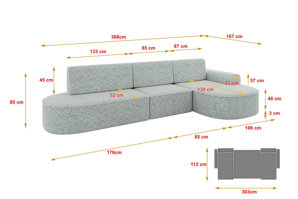 Ecksofa MARI-L2 Chenille