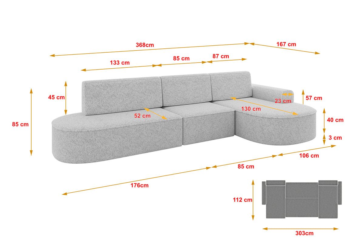 Ecksofa MARI-L2 Chenille