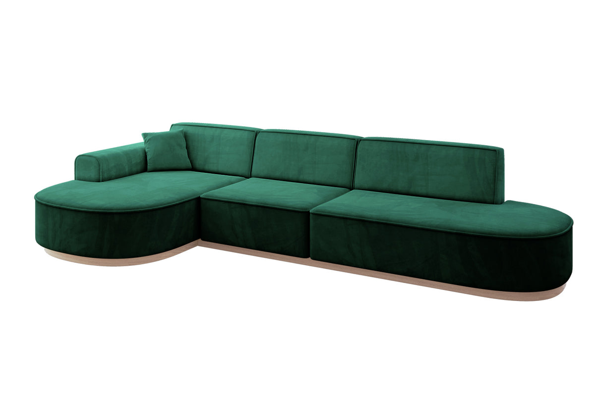 Narożnik MARI-L2-v1 welur, Zielony - Dream Velvet 202.31 / Otomana z lewej / Bez funkcji spania