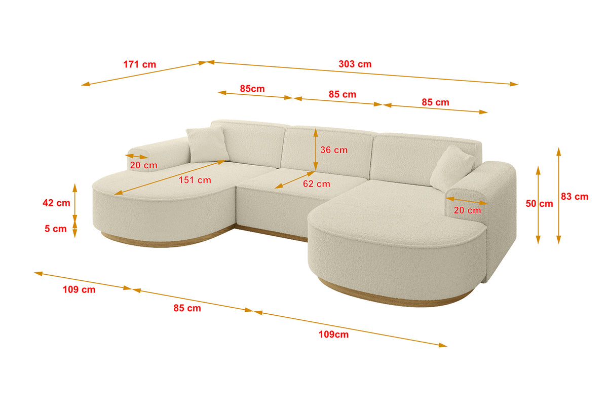 Narożnik MARI-U1-v2 Bouclé