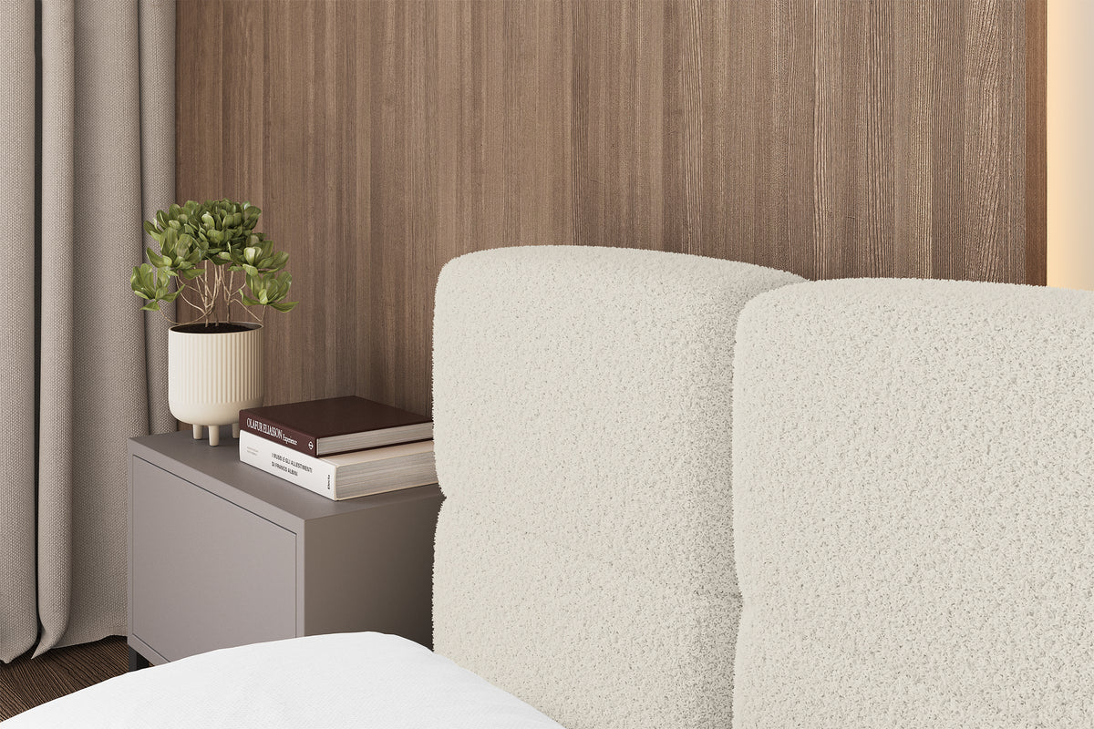 Łóżko tapicerowane NATA-v1 Bouclé