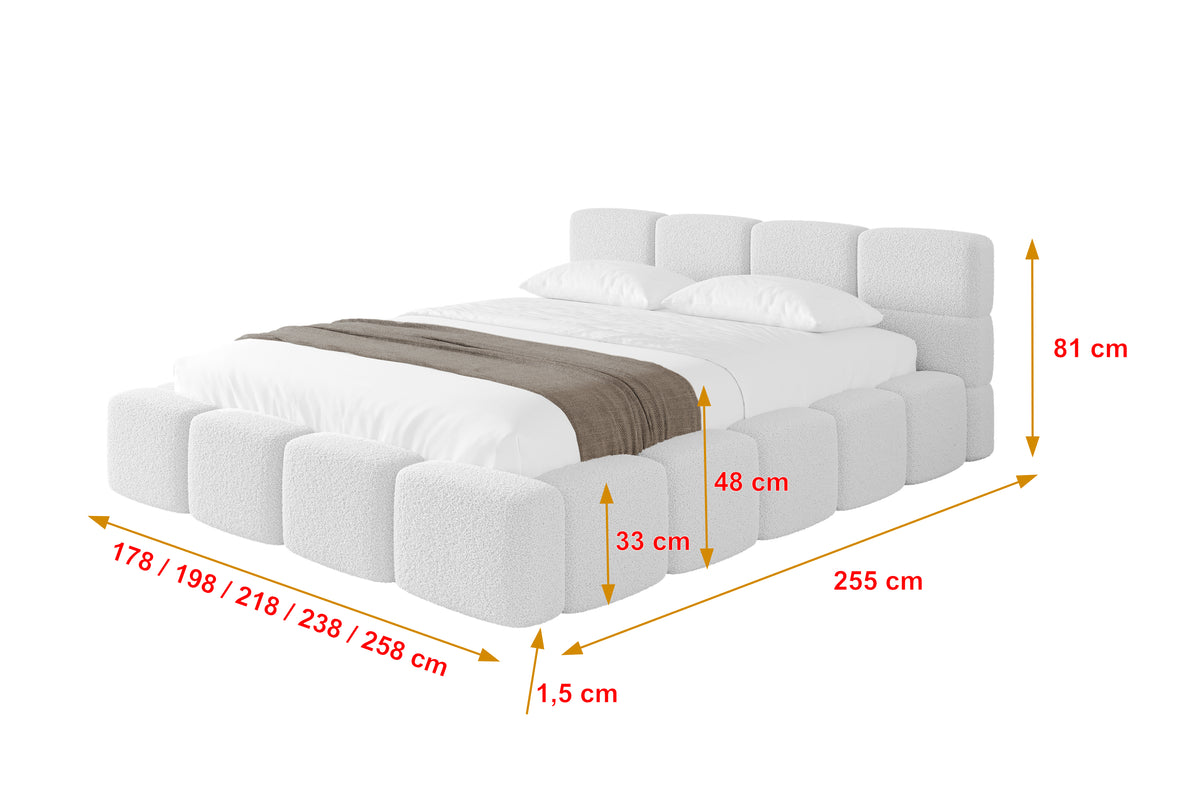 Łóżko tapicerowane NATA-v1 Bouclé