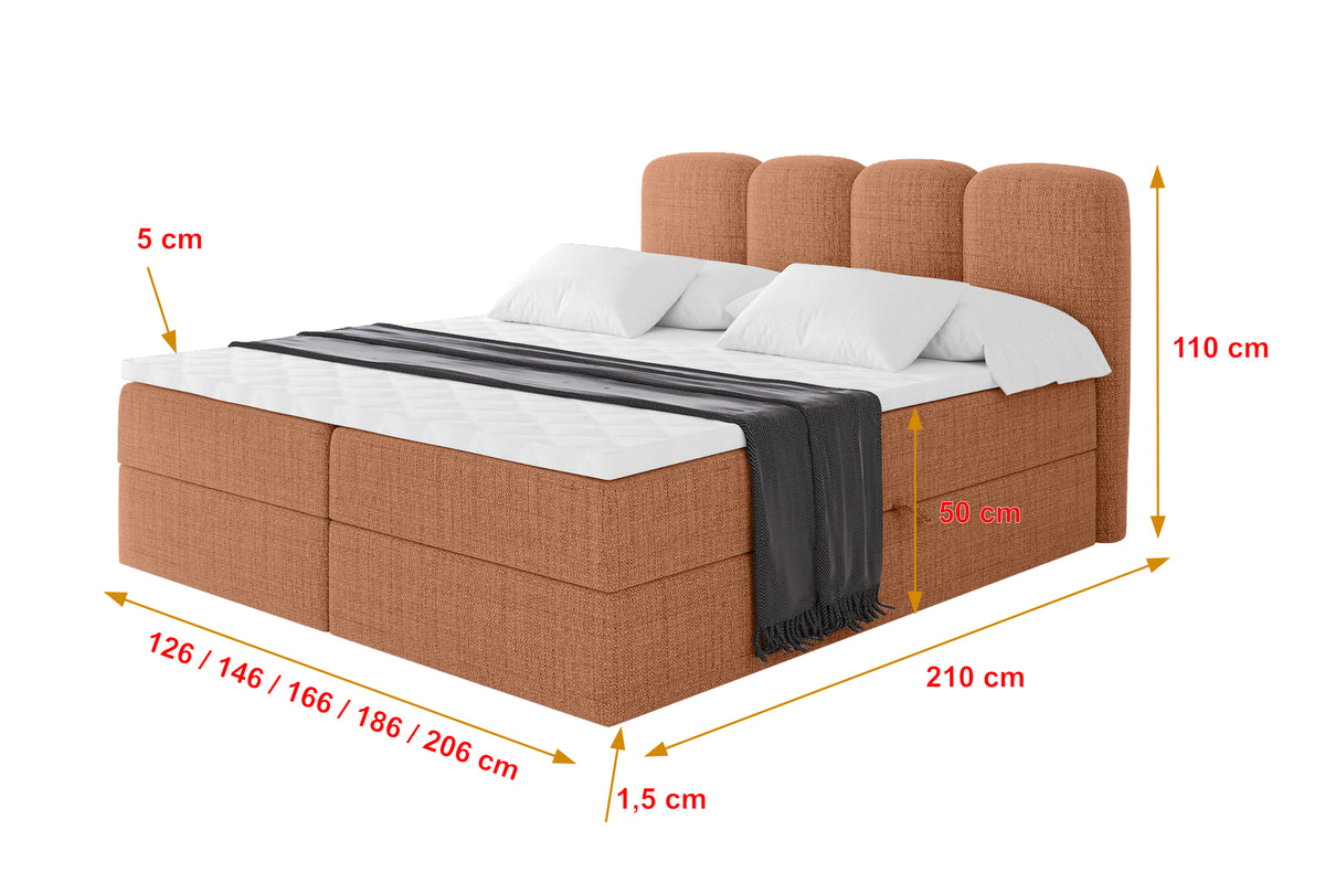 Łóżko boxspring NINA plecionka