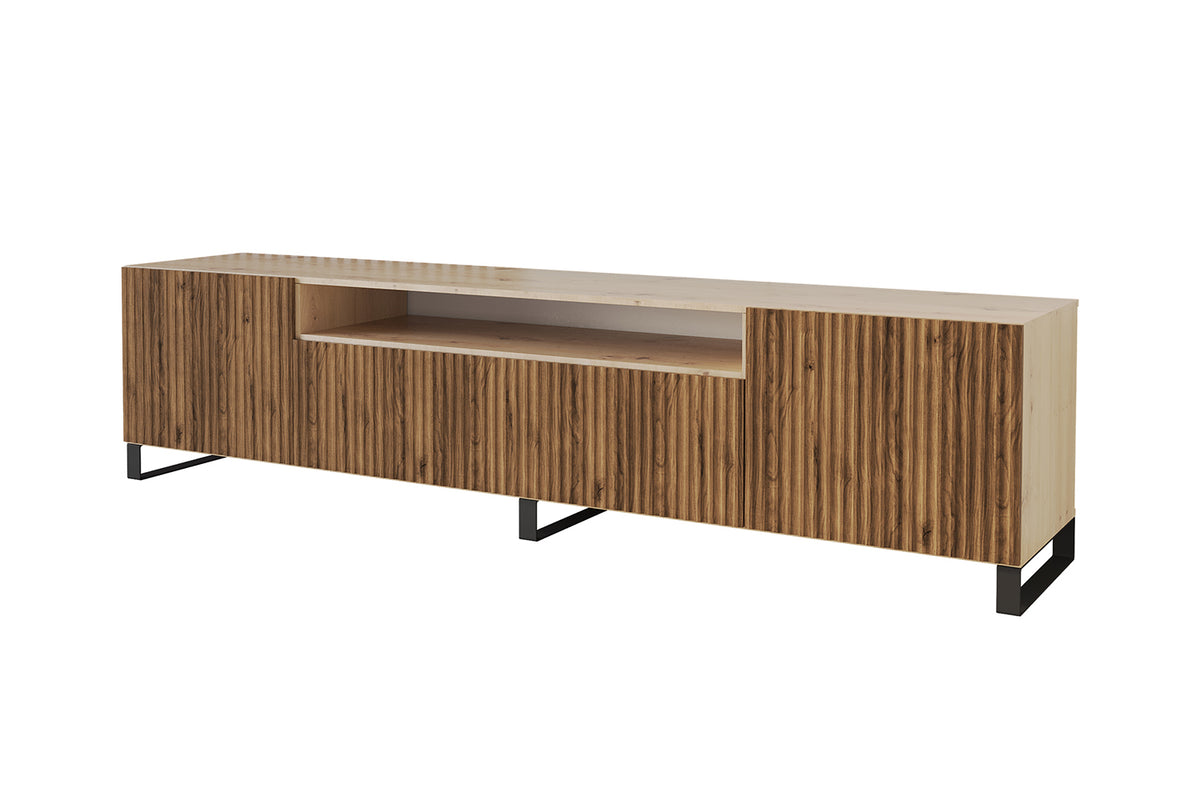 Szafka RTV NOA 2 otwarta, Dąb Artisan/Katania / 200 cm / Stojący