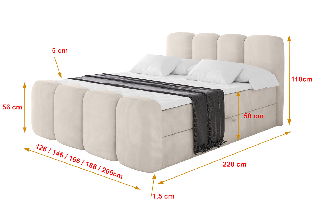 Łóżko boxspring NINA-Z welur