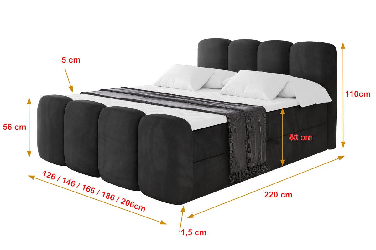 Łóżko boxspring NINA-Z welur